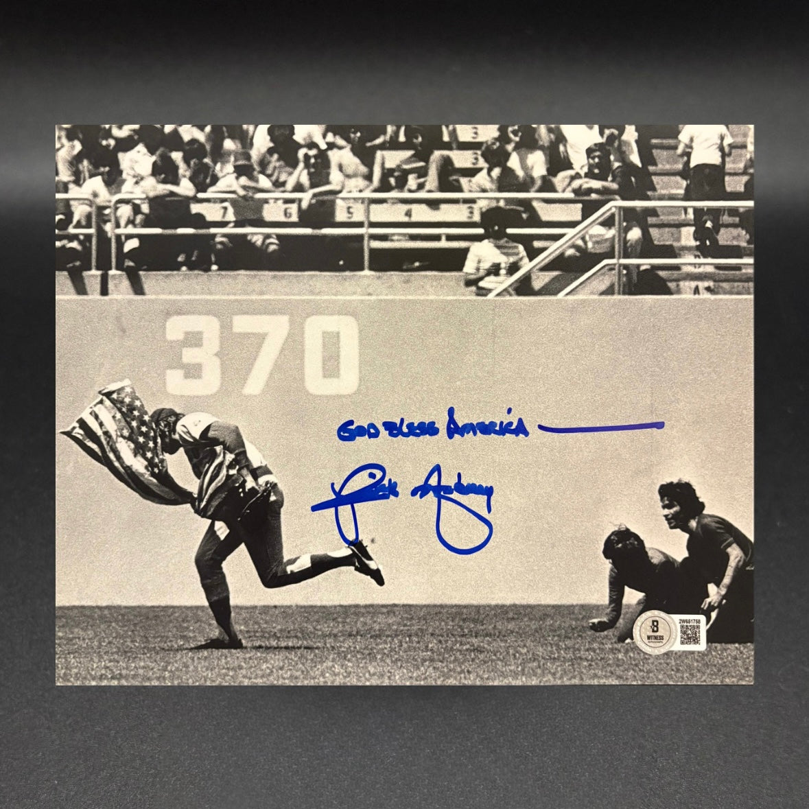 Rick Monday “God Bless America” Autographed Photo (Beckett)