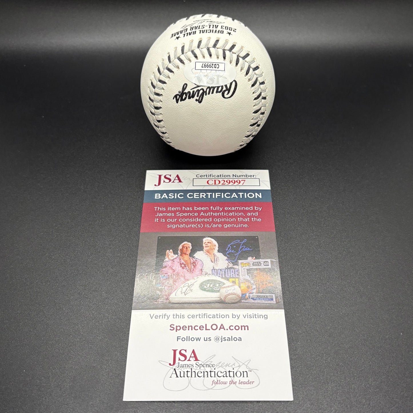 Garrett Anderson "2003 ASG MVP" 2003 All-Star Game Autographed Baseball (JSA)