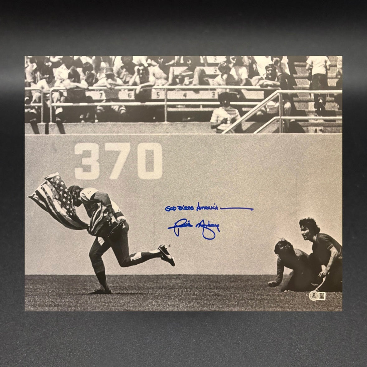 Rick Monday “God Bless America” Autographed Photo (Beckett)