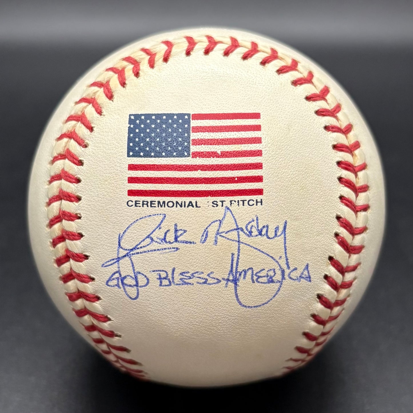 Rick Monday “God Bless America" First Pitch Autographed Baseball (Beckett)