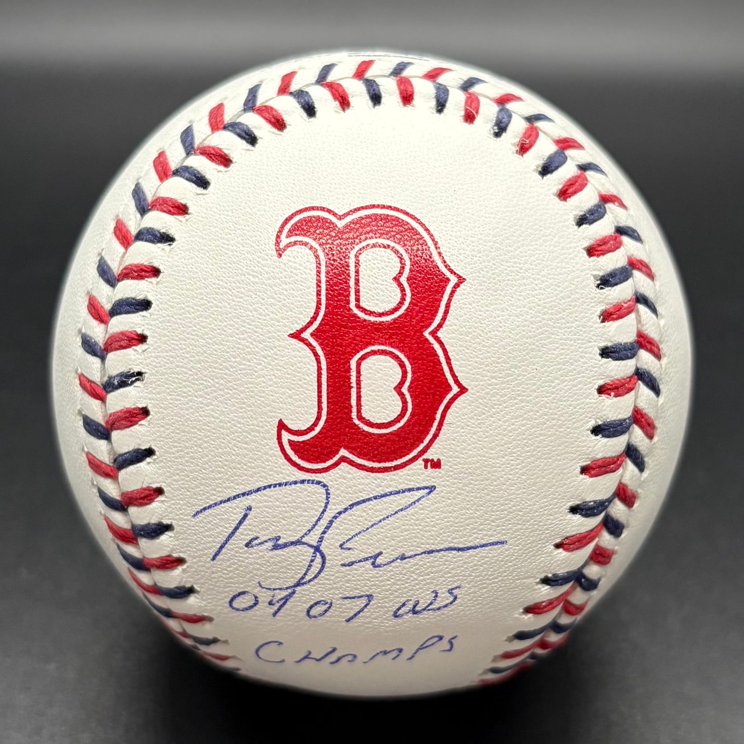 Terry Francona "04 07 WS Champs" Red Sox Logo Autographed Baseball (BAS)