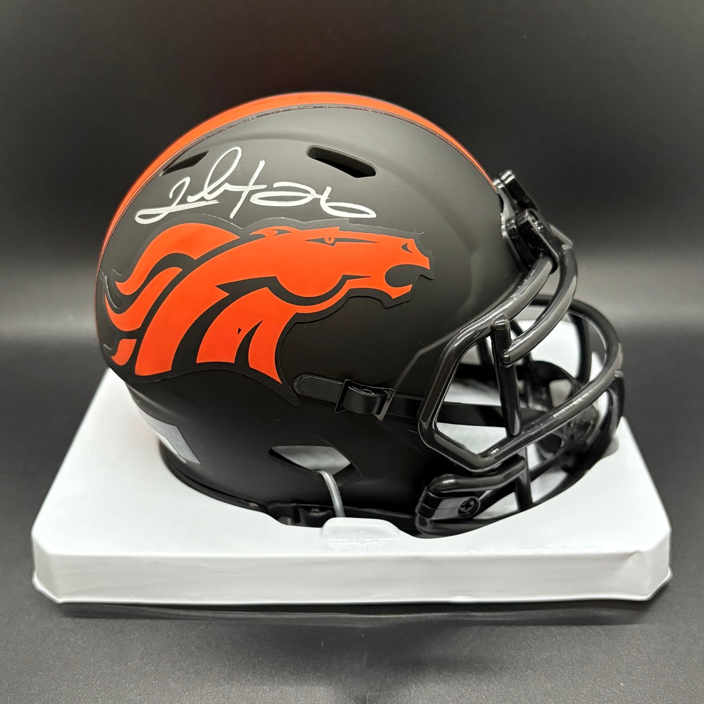 Clinton Portis Eclipse Autographed Broncos Mini Helmet (Beckett)