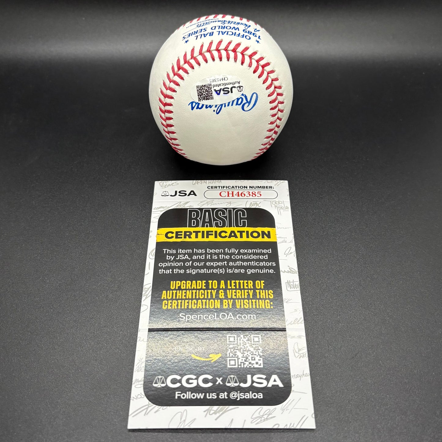 Jose Canseco "89 WSC" 1989 World Series Autographed Baseball (JSA)