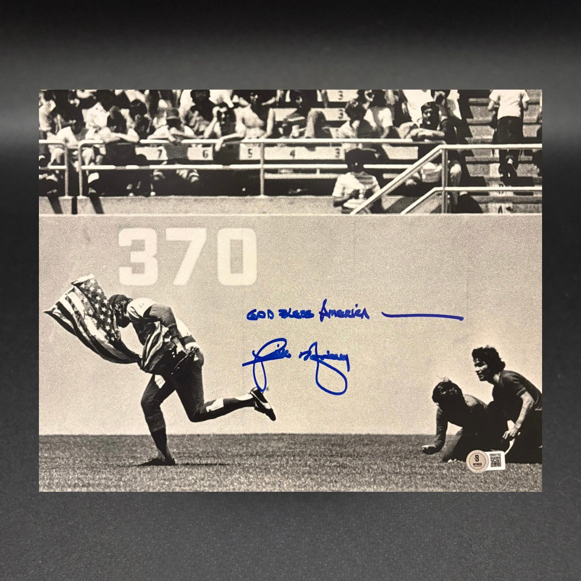 Rick Monday “God Bless America” Autographed Photo (Beckett)