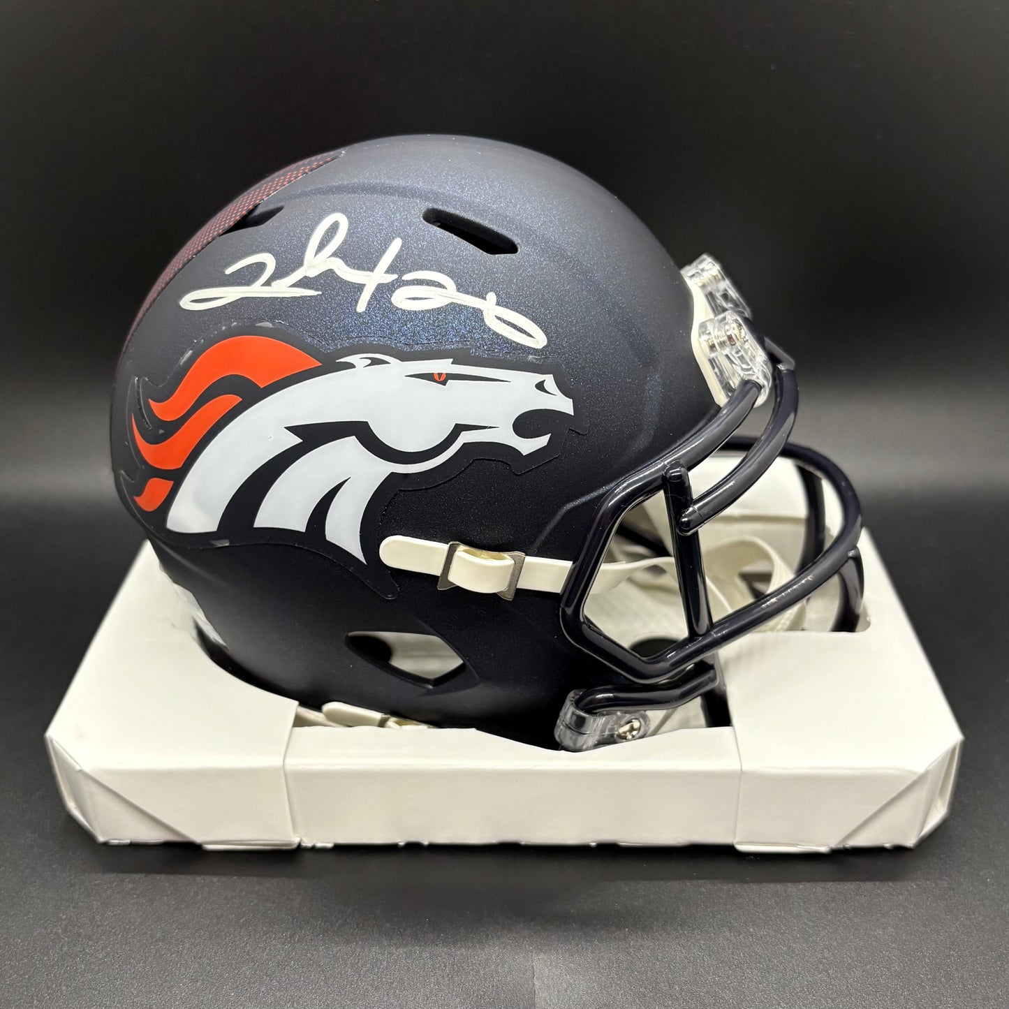 Clinton Portis Autographed Broncos Speed Mini Helmet (Beckett)
