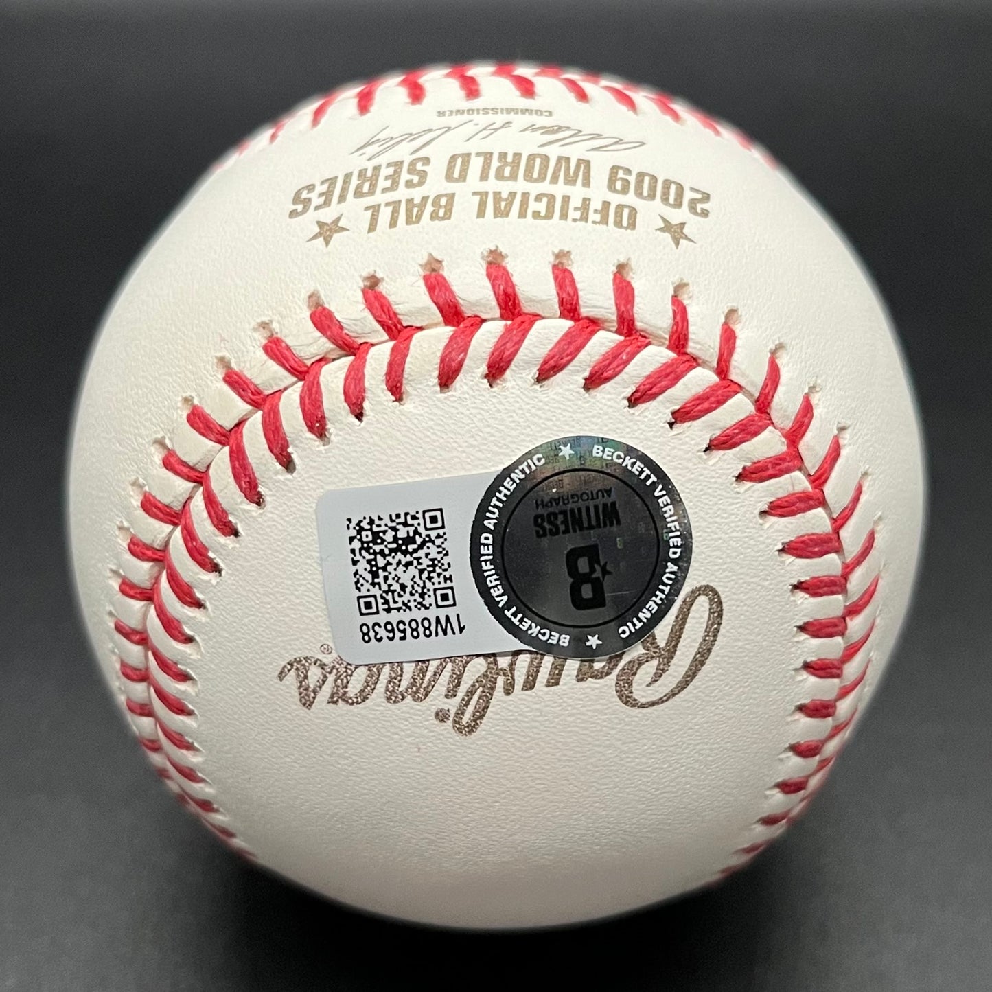 Johnny Damon 2009 World Series "09 WS Champs" Autographed Baseball (BAS)