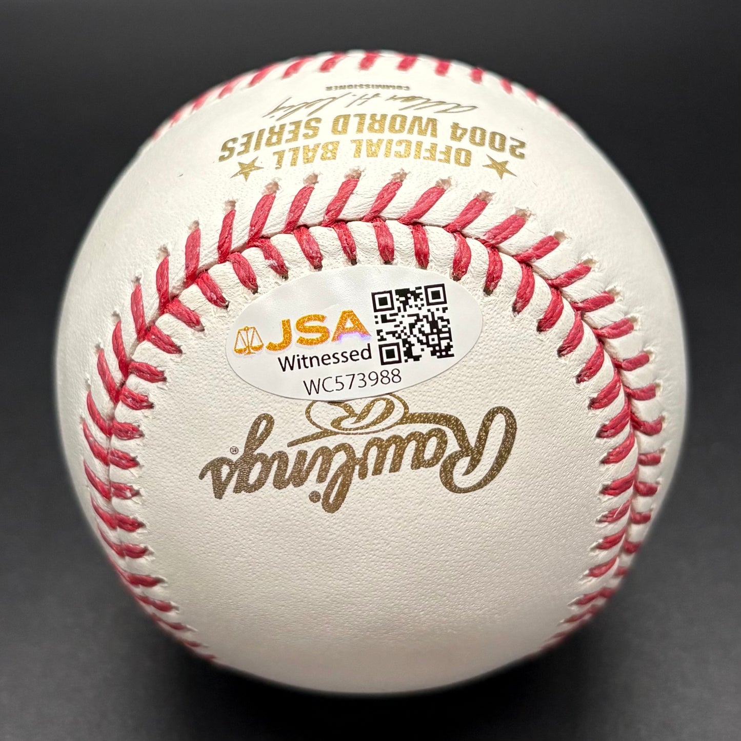 Curt Schilling "I Bled For The Sox" 2004 World Series Autographed Baseball (JSA)