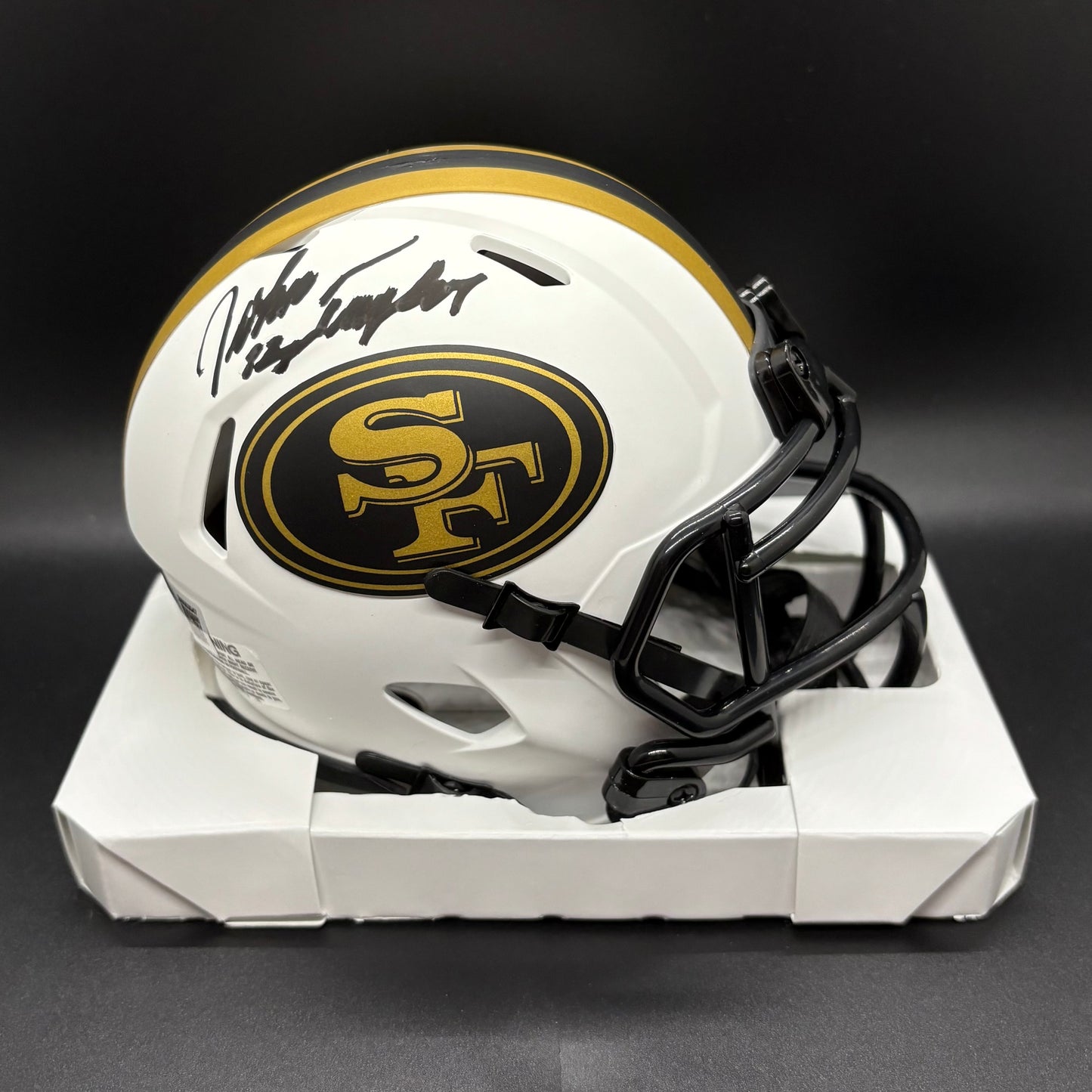 John Taylor 49ers Autographed Lunar Eclipse Mini Helmet (BAS)