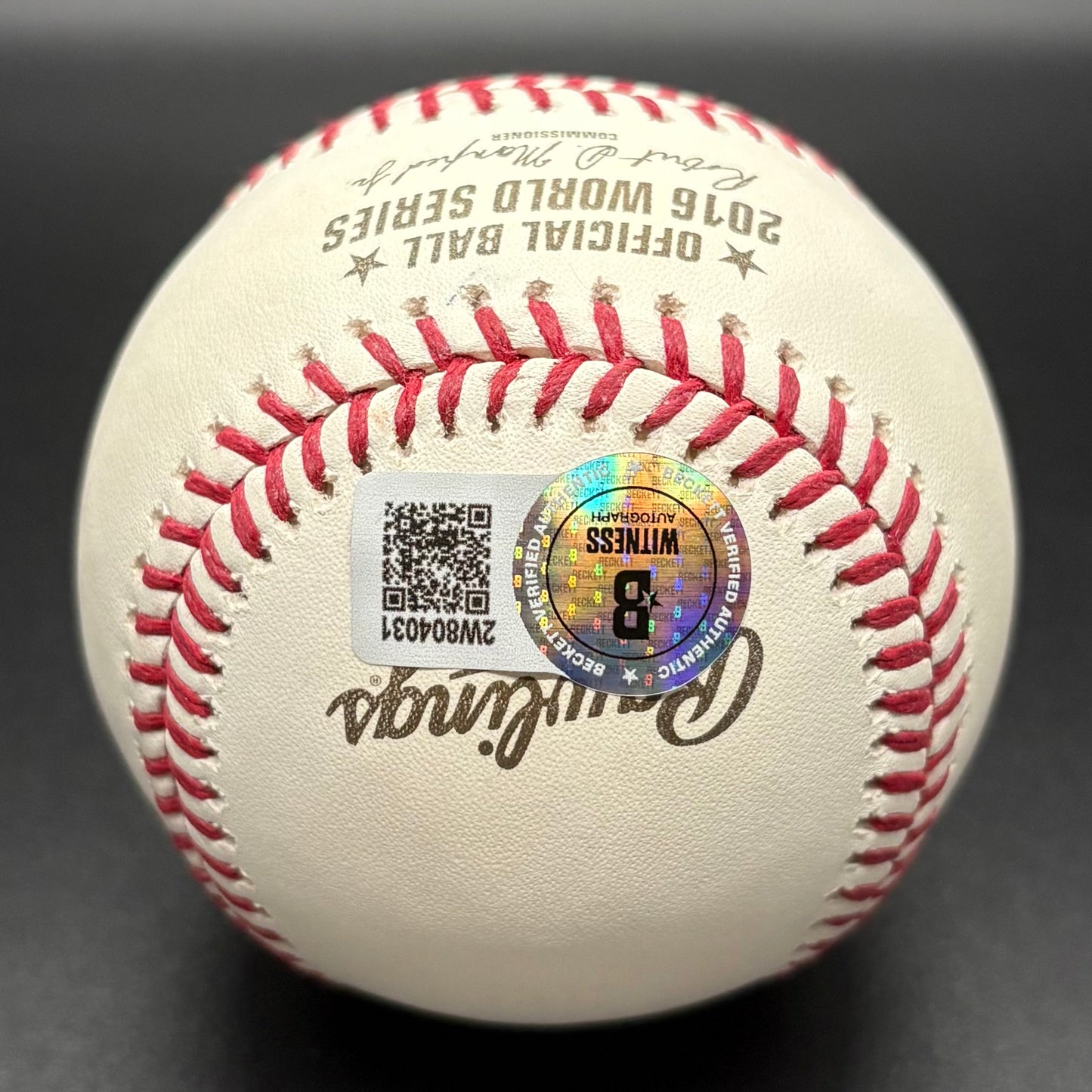 Jon Lester “16 WS Champs” 2016 World Series Autographed Baseball (Beckett)