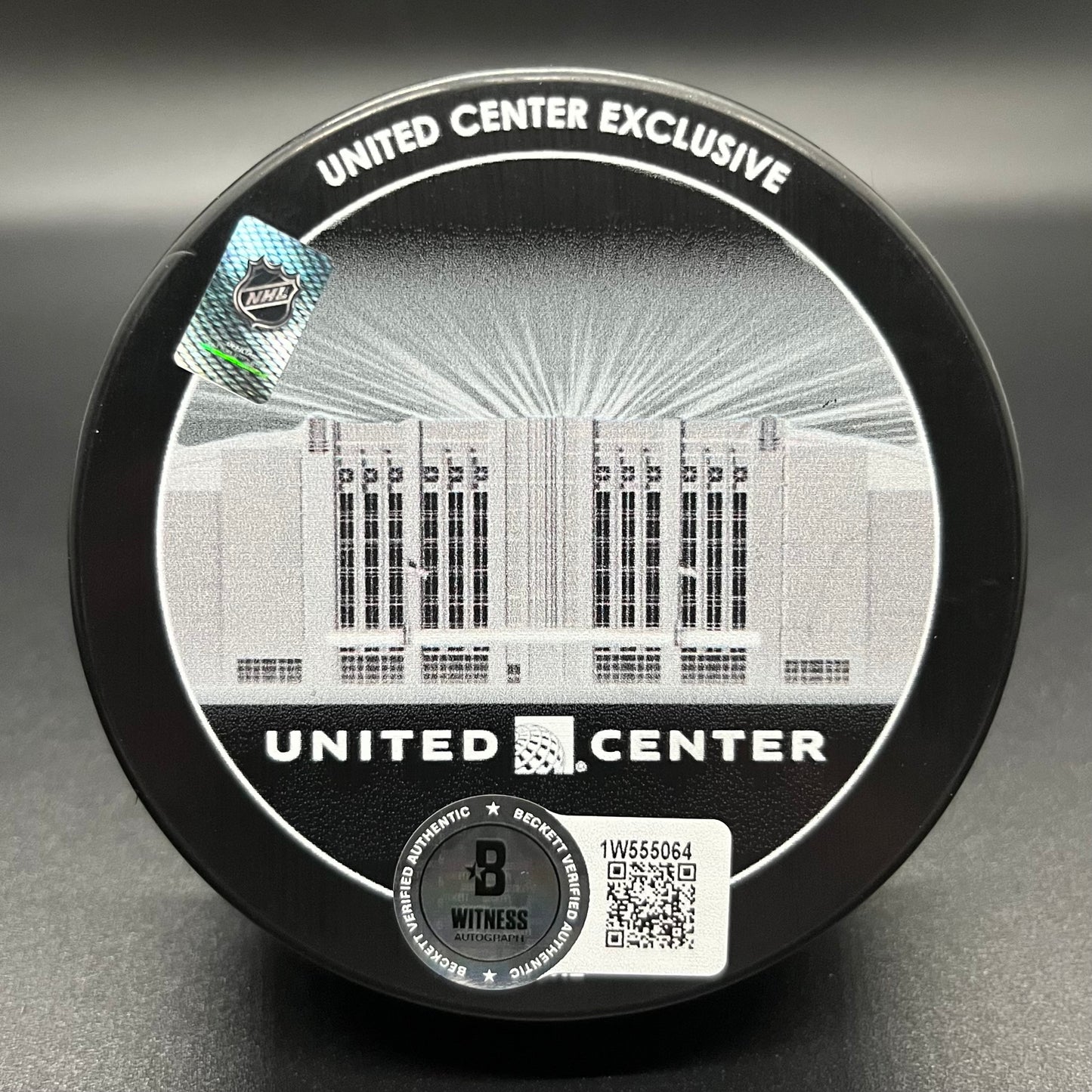 Chris Chelios Chicago Blackhawks Autographed Number Retirement Commemorative Puck (BAS)