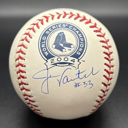 Jason Varitek 2004 World Series Champions Autographed Baseball (JSA)