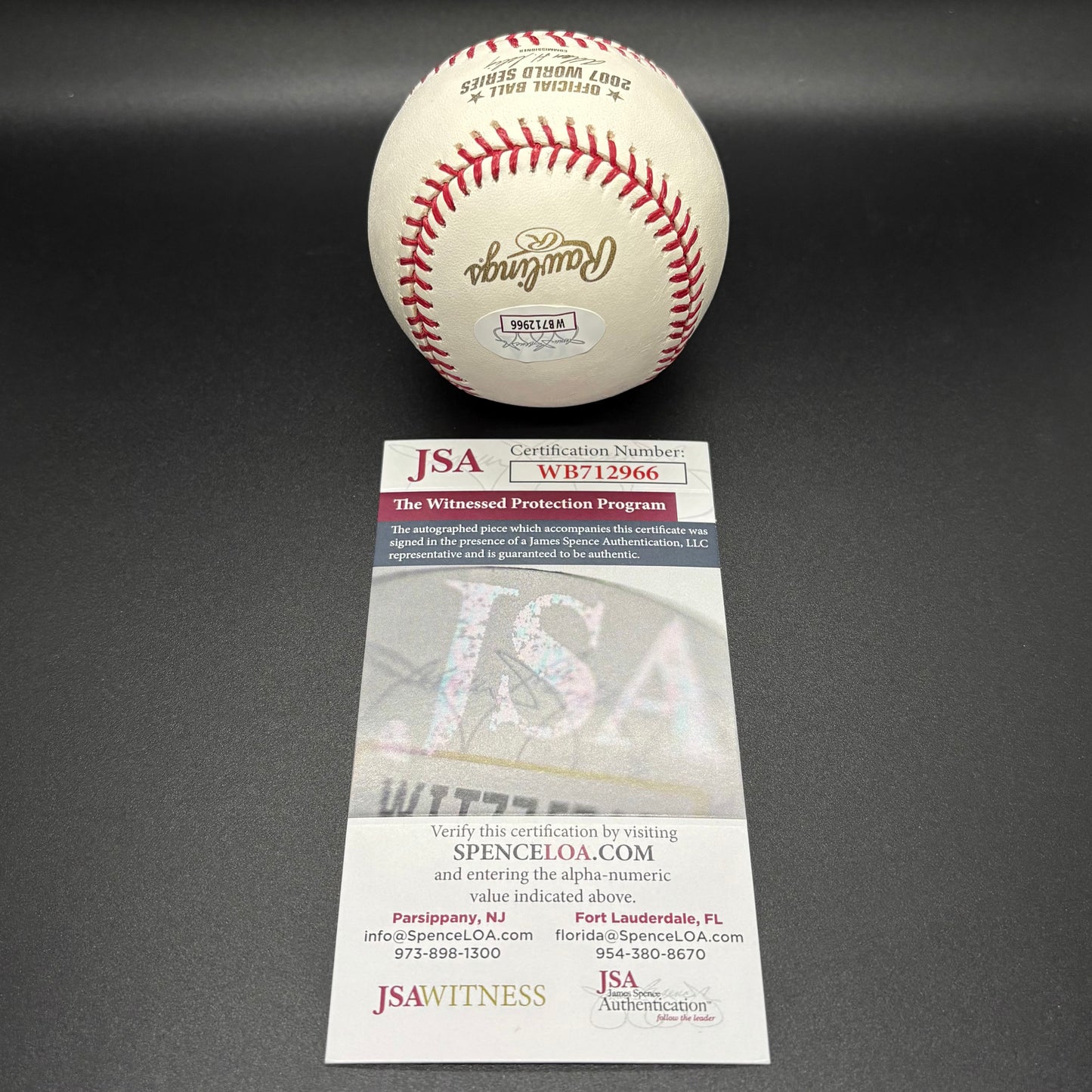 Jason Varitek 2007 World Series Autographed Baseball (JSA)