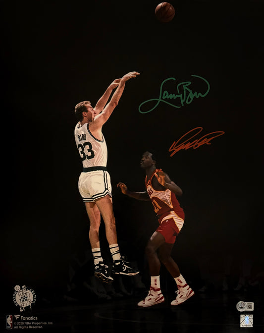 Larry Bird & Dominique Wilkins Autographed 16x20 Photo (BAS)
