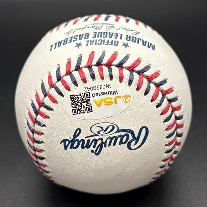 Mike Lowell "07 WS MVP, Red Sox HOF 2018" Red Sox Team Stitch Autographed Baseball (JSA)