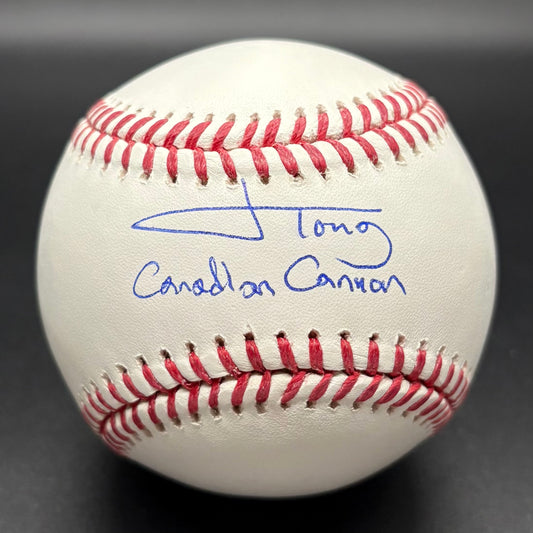 Jonah Tong “Canadian Cannon” Autographed Baseball (MLB)