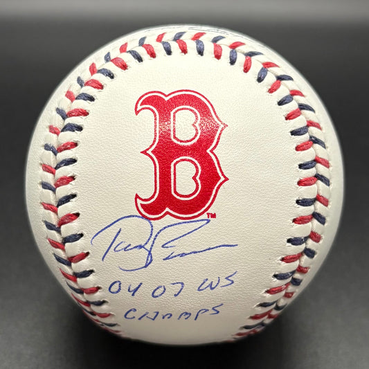 Terry Francona "04 07 WS Champs" Red Sox Logo Autographed Baseball (BAS)