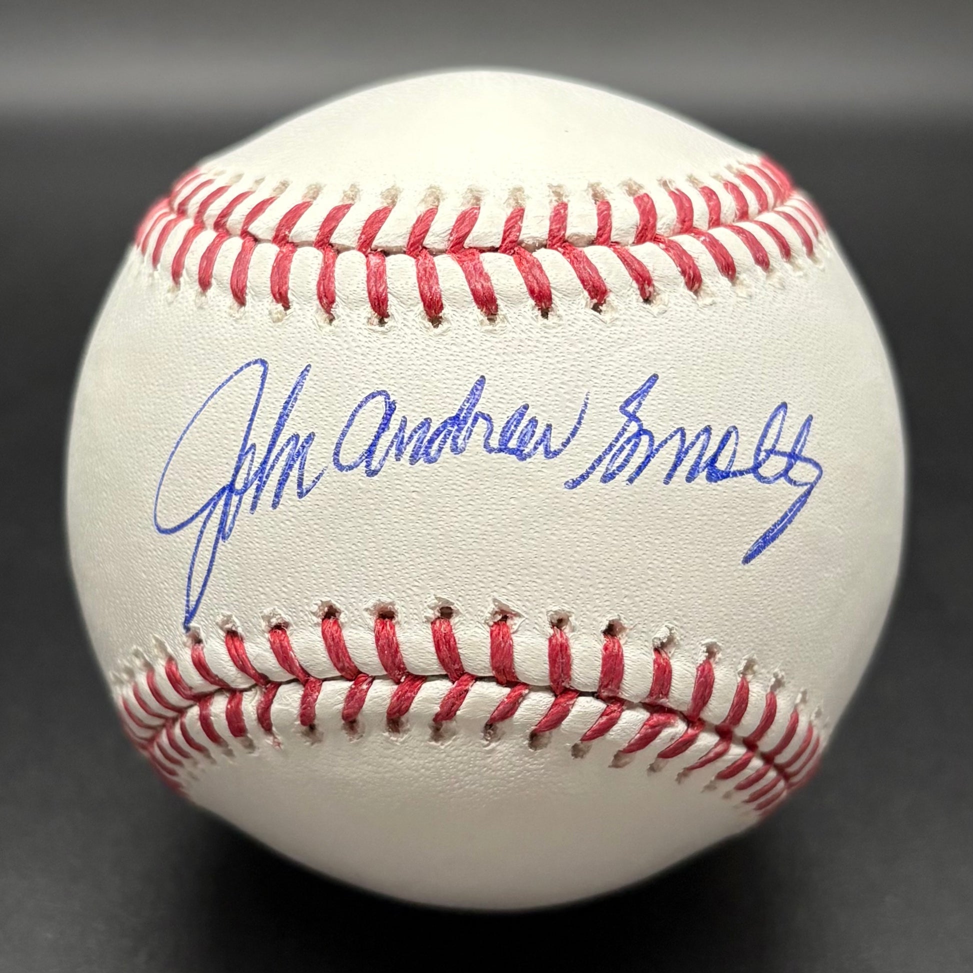 John Andrew Smoltz Full Name Autographed Baseball (BAS) – Red Seat