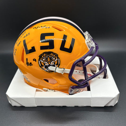 Kayshon Boutte “SEC Record” LSU Autographed Mini Helmet (JSA)
