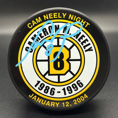 Cam Neely Boston Bruins Number Retirement Autographed Puck (JSA)
