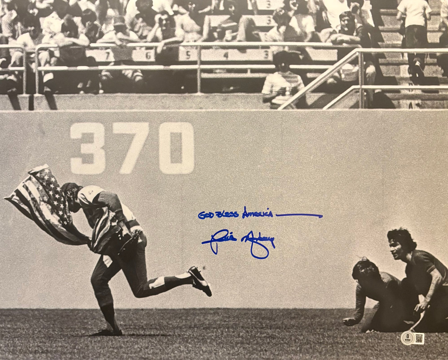 Rick Monday “God Bless America” Autographed Photo (BAS)