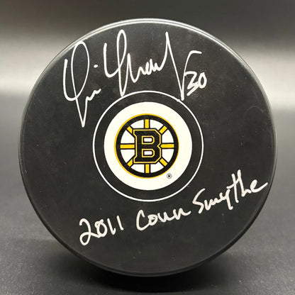 Tim Thomas "2011 Conn Smythe" Boston Bruins Autographed Puck (JSA)