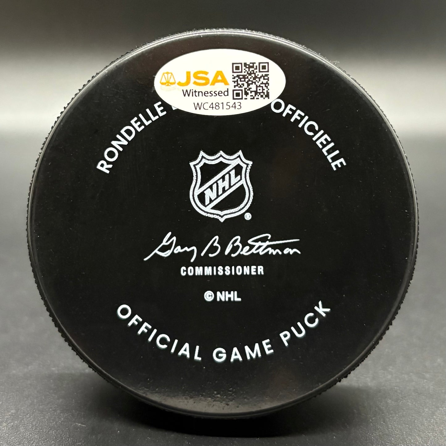 Chris Chelios Jersey Retirement Autographed Puck (JSA)