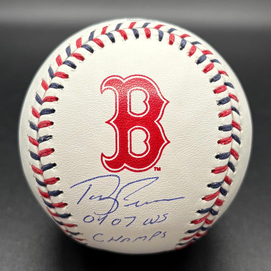 Terry Francona "04 07 WS Champs" Red Sox Logo Autographed Baseball (BAS)