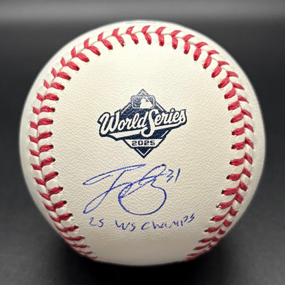 Tyler Glasnow "25 WS Champs" 2025 World Series Autographed Baseball (MLB)