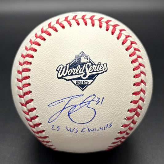 Tyler Glasnow "25 WS Champs" 2025 World Series Autographed Baseball (MLB)
