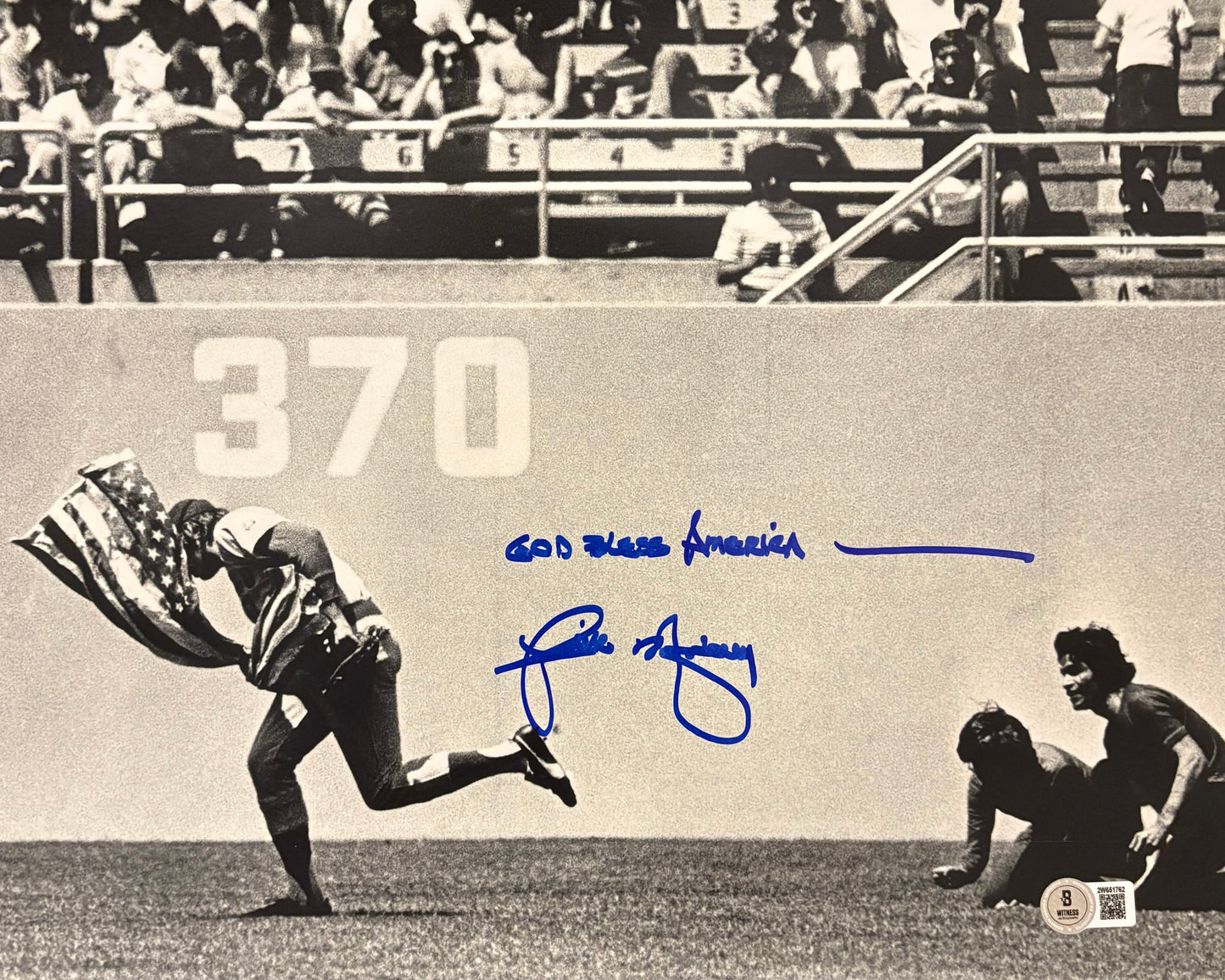 Rick Monday “God Bless America” Autographed Photo (BAS)