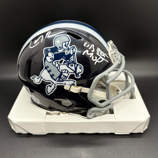 Larry Brown "SB XXX MVP" Throwback Cowboy Joe Autographed Mini Helmet (Beckett)