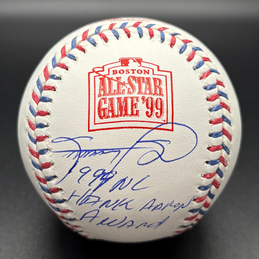 Sammy Sosa “1999 Hank Aaron Award" 1999 All-Star Game Autographed Baseball (BAS)