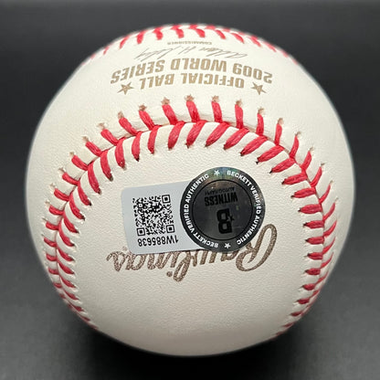 Johnny Damon 2009 World Series "09 WS Champs" Autographed Baseball (BAS)