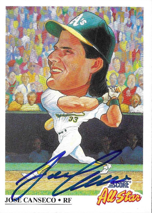 Jose Canseco Signed 1991 Score All Star Big Head Card #398 Oakland Athletics