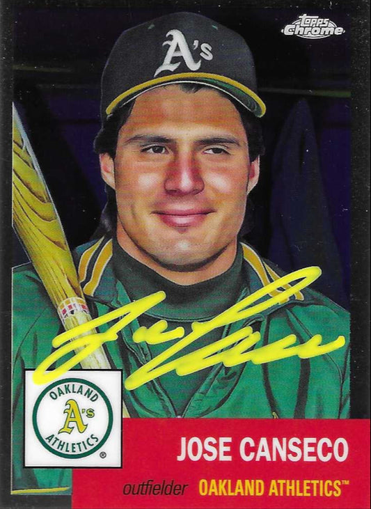 Jose Canseco Signed 2022 Topps Chrome Platinum Card #55 Oakland Athletics