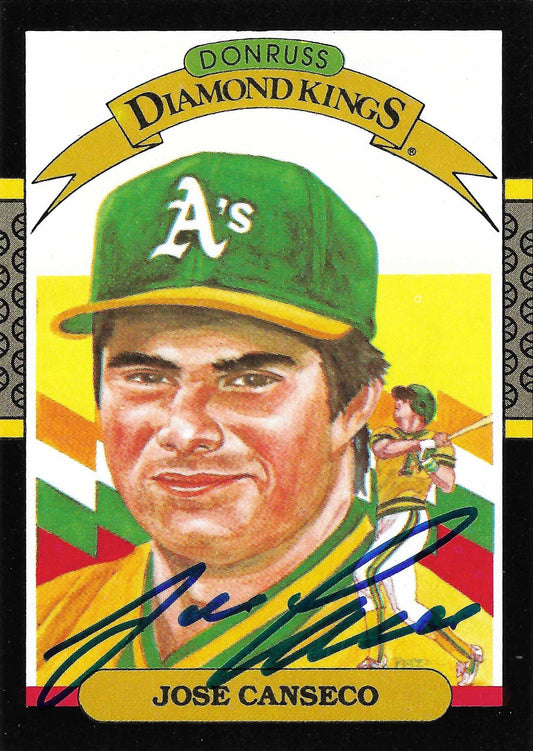 Jose Canseco Signed 1987 Donruss Diamond King Card #6 Oakland Athletics