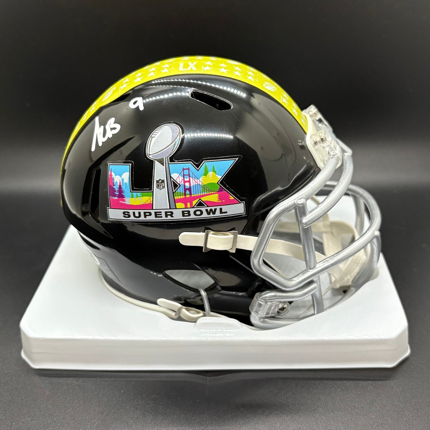 Kayshon Boutte Super Bowl LX Autographed Mini Helmet (JSA)