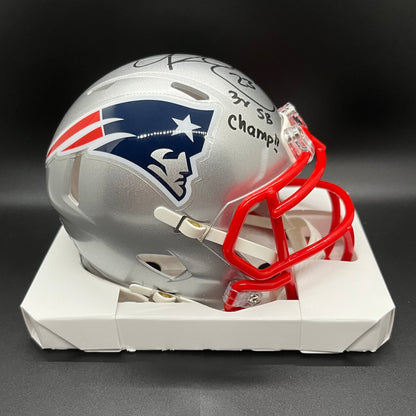 Patrick Chung "3x SB Champs" Autographed Patriots Speed Mini Helmet (JSA)