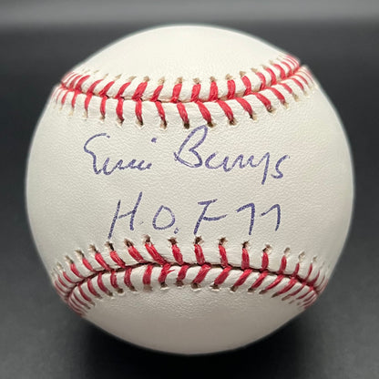 Ernie Banks “HOF 77” Autographed Baseball (JSA)