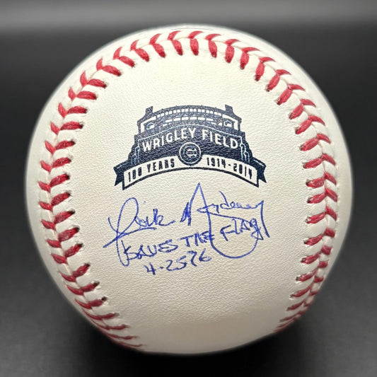 Rick Monday “Saves The Flag 4/25/76" Wrigley 100th Anniversary Autographed Baseball (BAS)