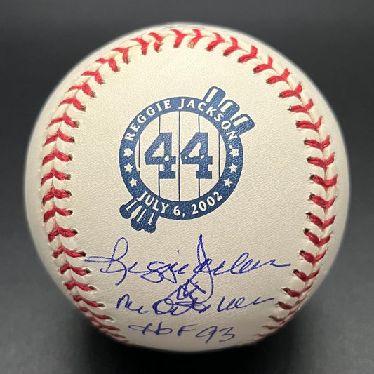 Reggie Jackson Number Retirement Autographed Baseball (JSA)