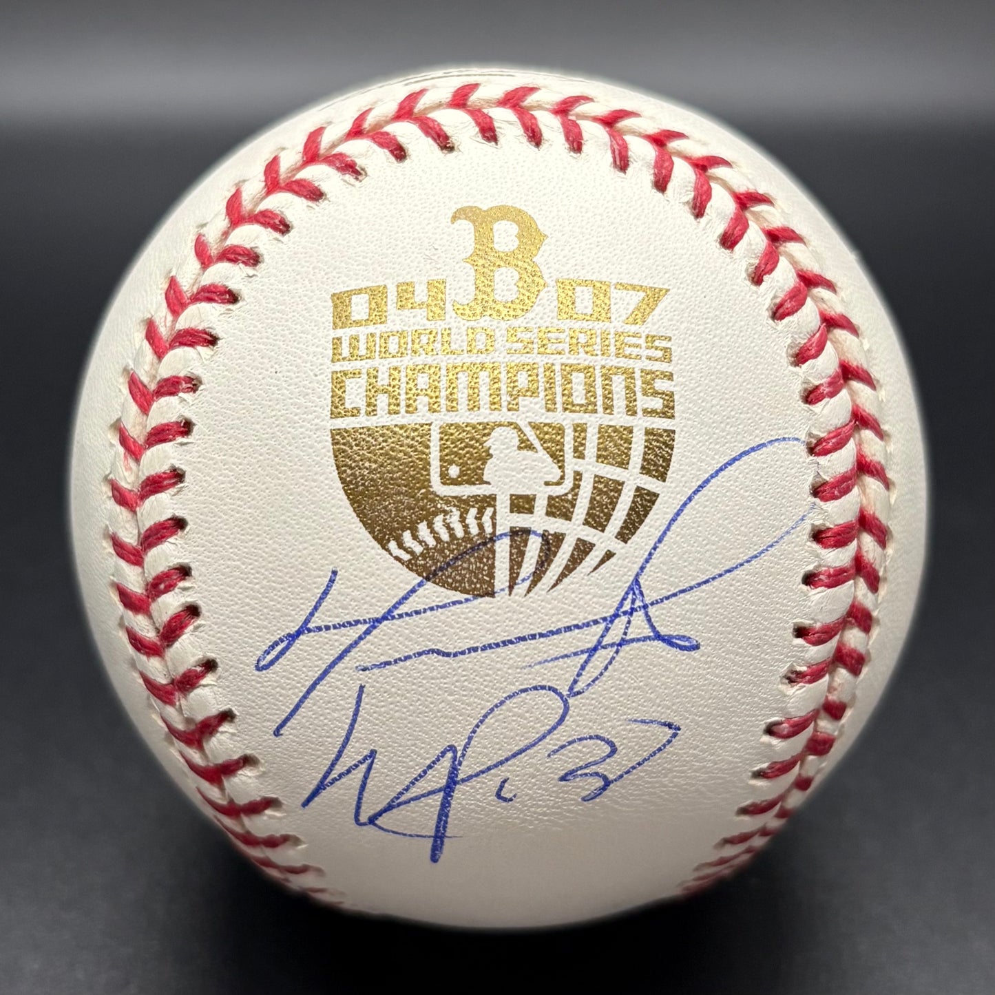 David Ortiz & Manny Ramirez 04/07 World Series Champions Autographed Baseball (Beckett)
