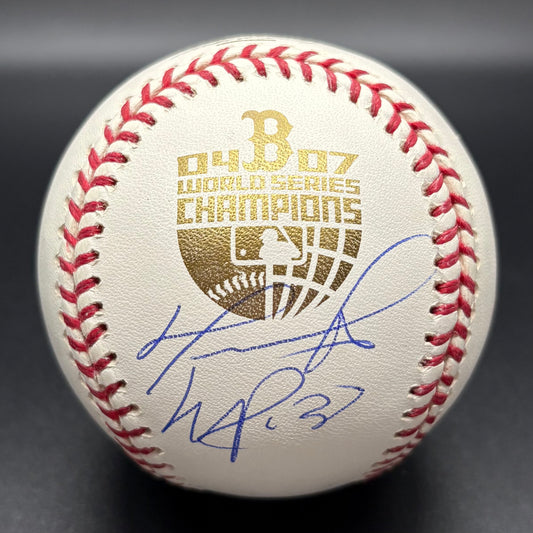 David Ortiz & Manny Ramirez 04/07 World Series Champions Autographed Baseball (Beckett)