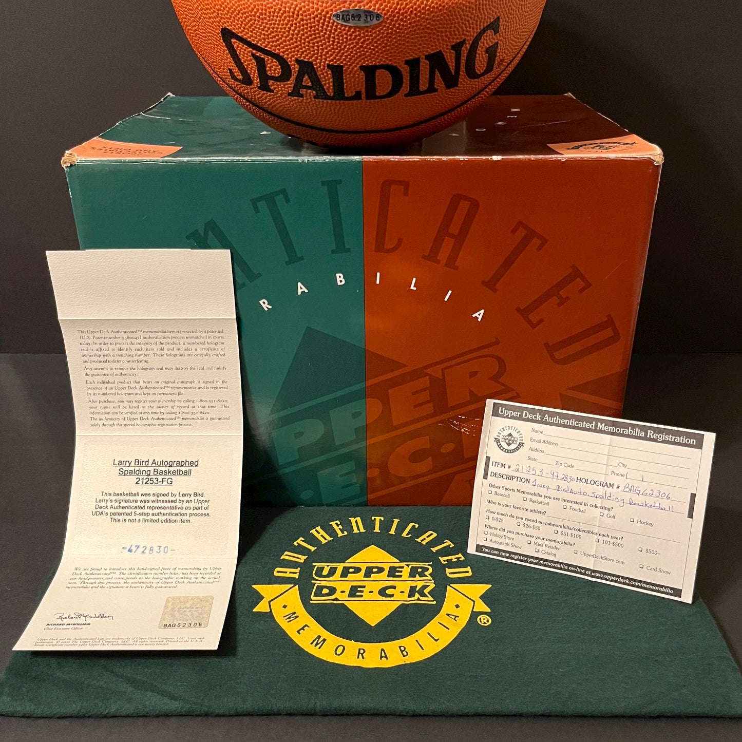 Larry Bird Autographed Basketball (Upper Deck)